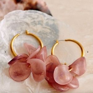 Sezane Blush/Pink Flora Hoop Earrings